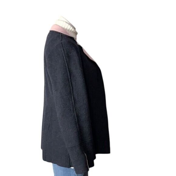 Harve` Bernard by Bernard Holtzman Womans 4 Black Pink Wool Blend Blazer (Jacket - Picture 5 of 7